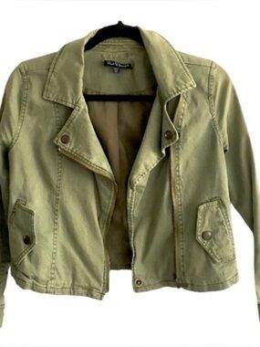 Anthropologie Velvet Heart Light Olive Green Women's Moto Jacket